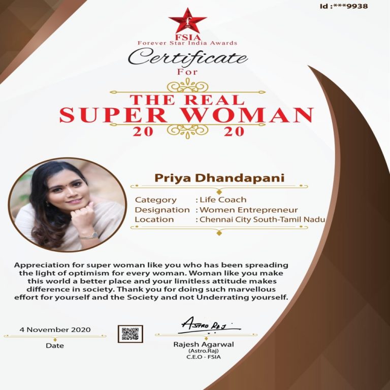 Priya Certificate